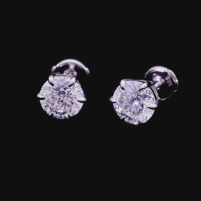 Boucle d'oreille à tige taille portugaise