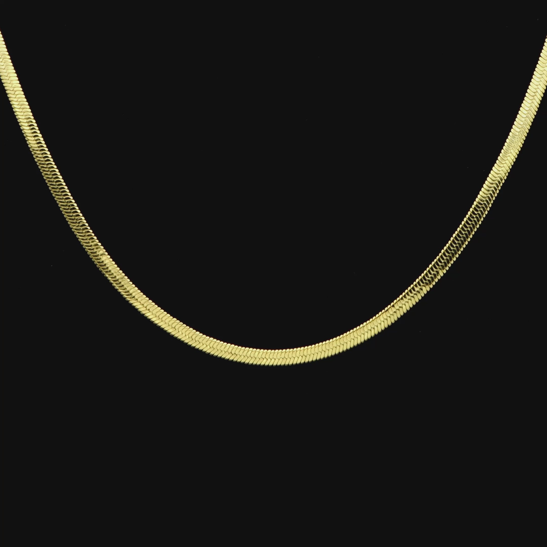 Herringbone Chain & Prism Link Chain Set - Yellow Gold