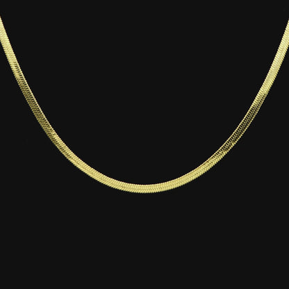 Herringbone Chain & Prism Link Chain Set - Yellow Gold