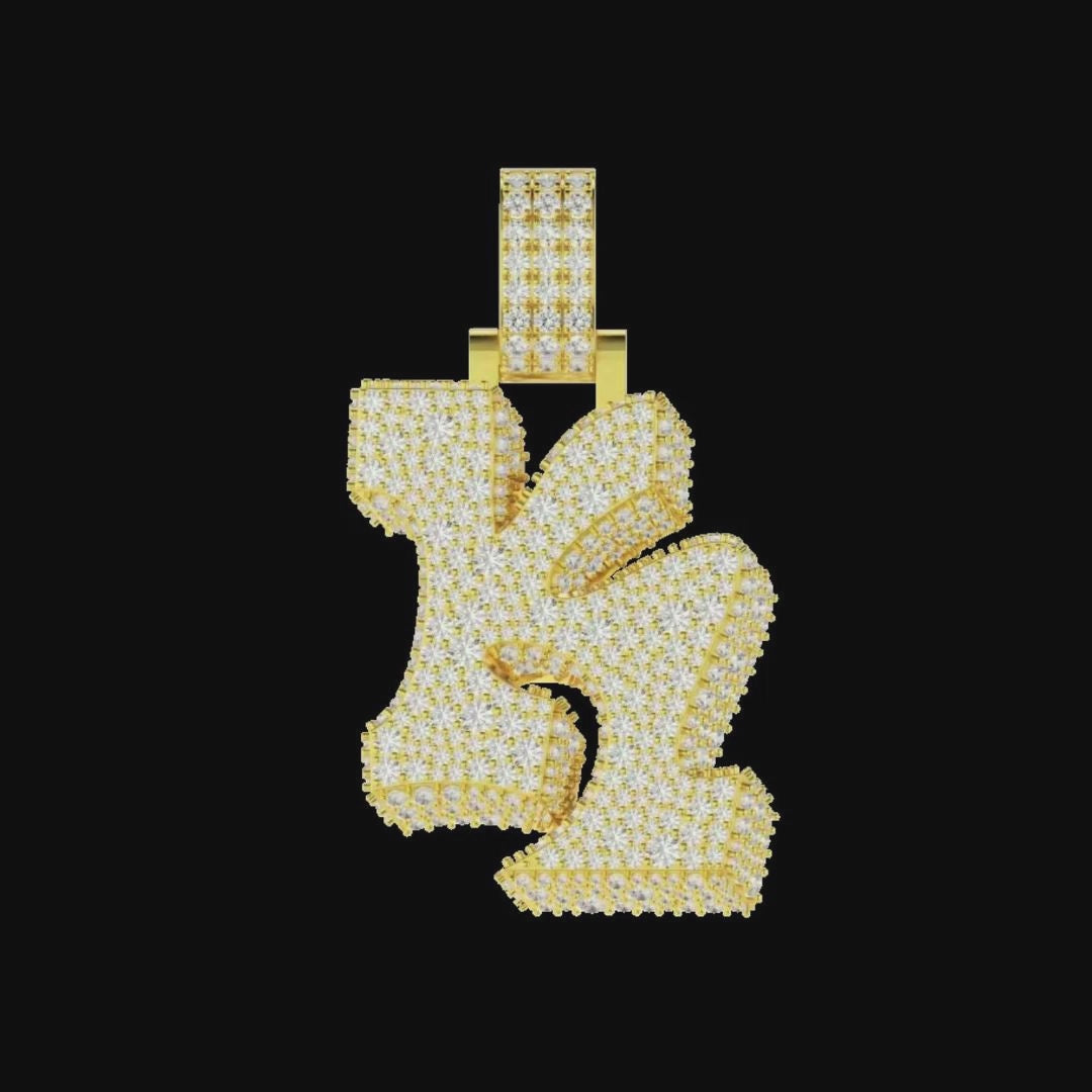 Pendentif de police de graffiti 3D Ice personnalisé-30mm