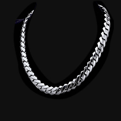 Custom Moissanite 14k gold Plain Gold Prong Cuban Link Chain - Yellow Gold