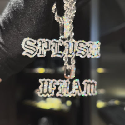 Custom Mini Old English Font Pendant