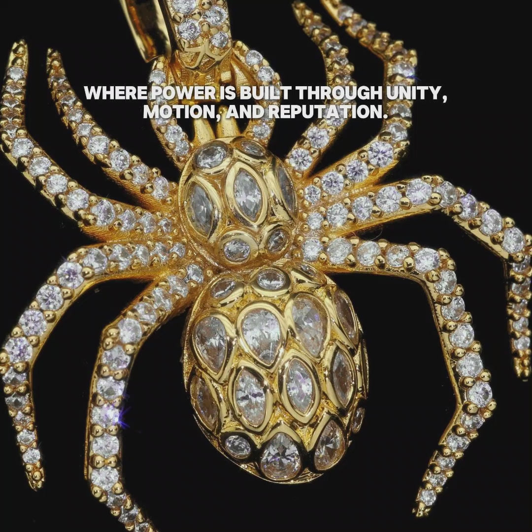 Sparkling 3D Spider Pendant