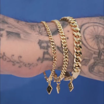 Miami Micro Cuban Panzerarmband – Gelbgold