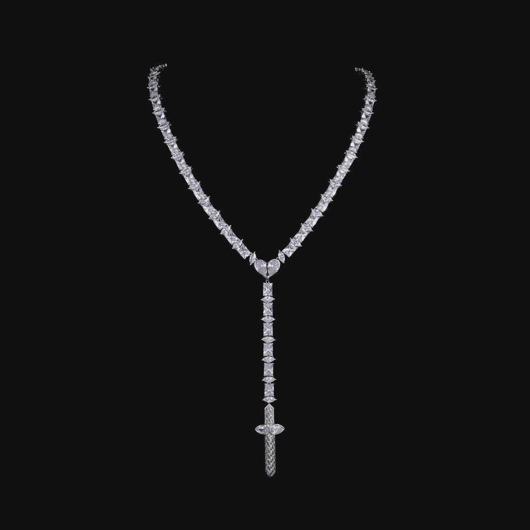 Heart & Blade Rosary Necklace