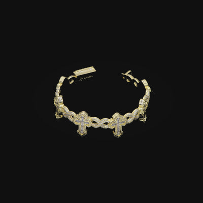 Infinity Link Kreuzarmband im Smaragdschliff – 8 mm