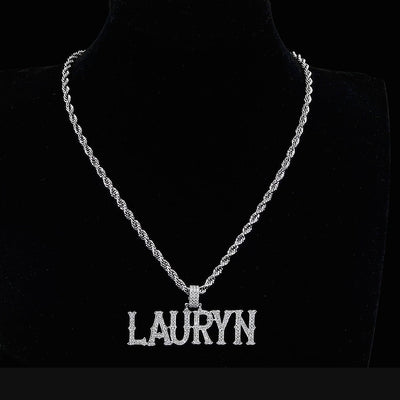 Custom Moissanite Bosox Name Pendant