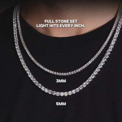 Iced Moissanite Tennis Chain - 3mm