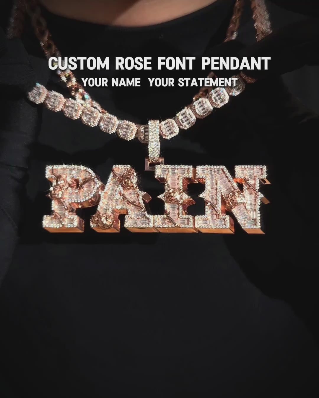Custom Rose Font Pendant - 30mm
