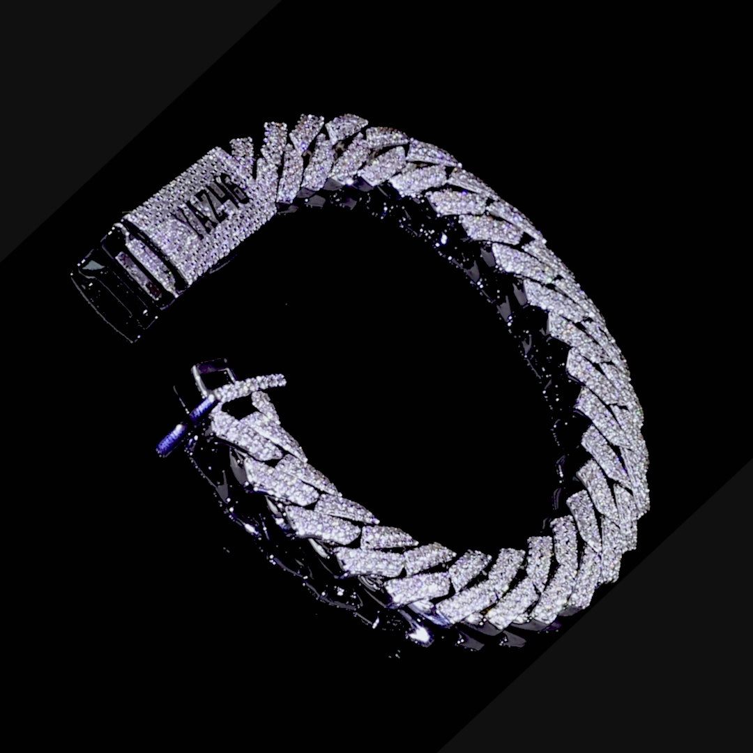 Custom Round Cut Prong Cuban Link Bracelet