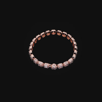 Baguette Tennis & Seil-Armband-Set