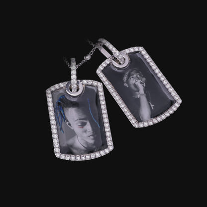 Custom Double Dog Tag Photo Frame Pendant
