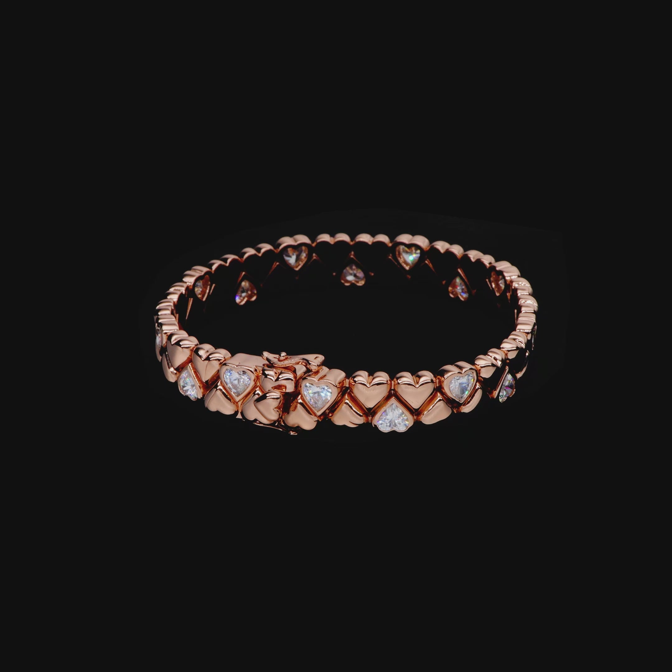 Bracelet à cœur scintillant - 9 mm