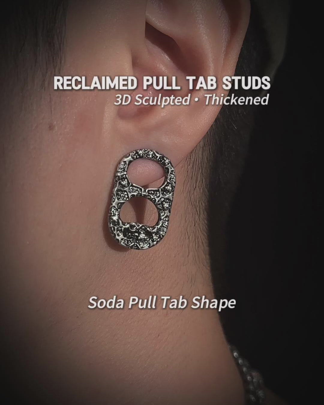 Load video: RECLAIMED PULL TAB STUD EARRINGS