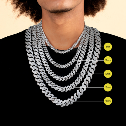 Round Cut Prong Cuban Link Chain - 10mm