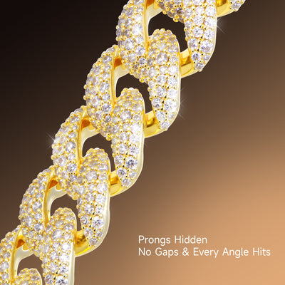 8mm Round Cut Cuban Chain & Bracelet Set
