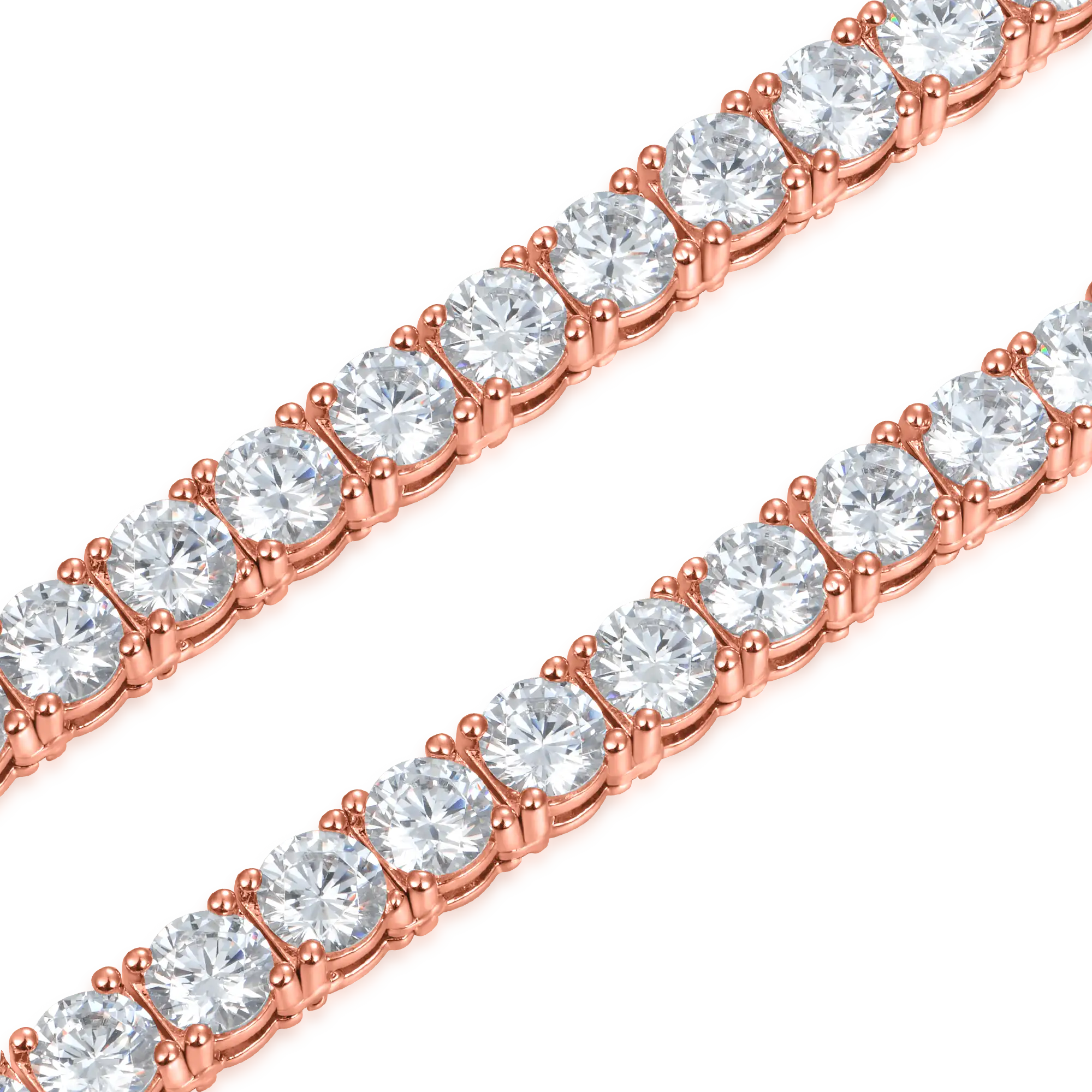 3mm Iced Tennis Chain - Rose Gold