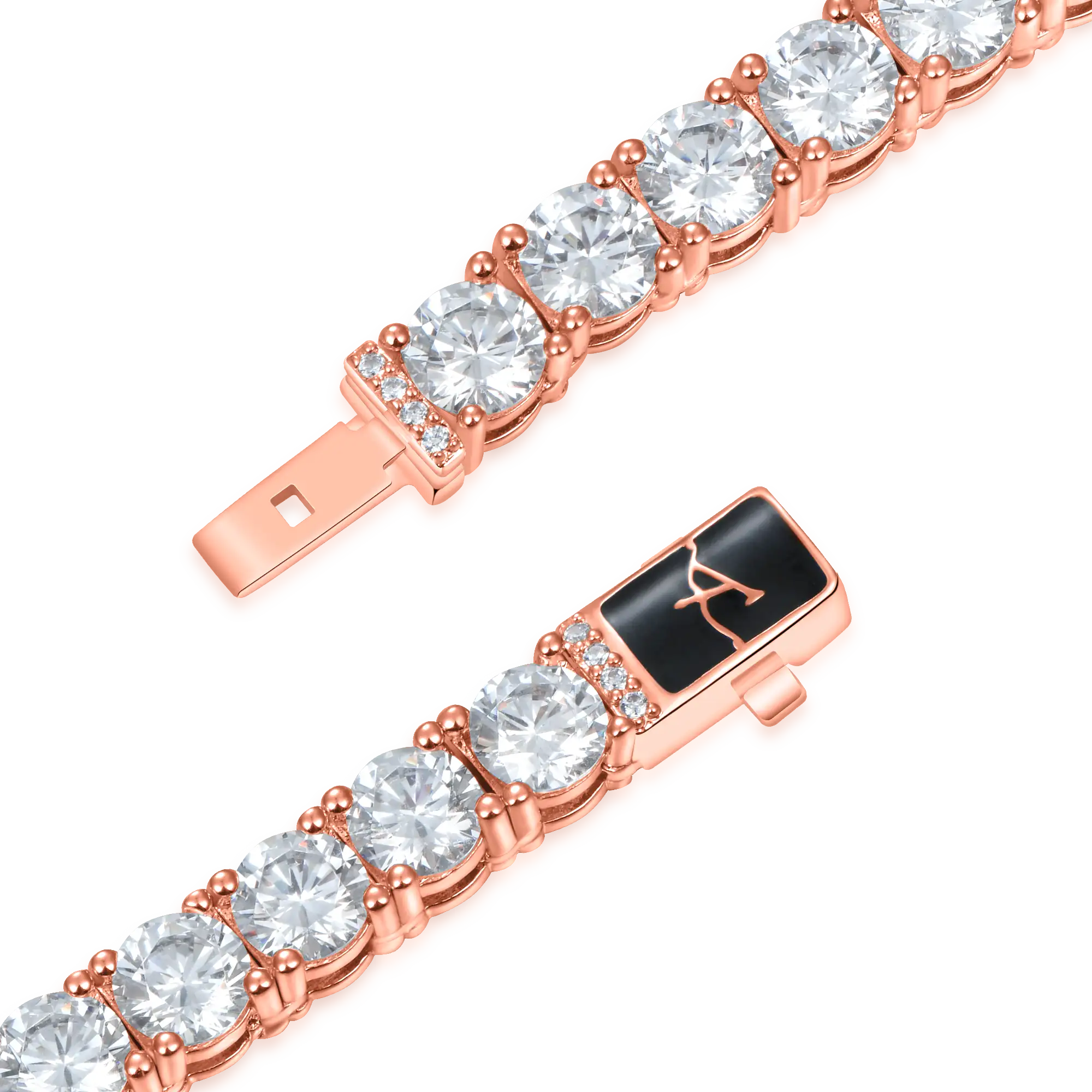 3mm Iced Tennis Chain - Rose Gold