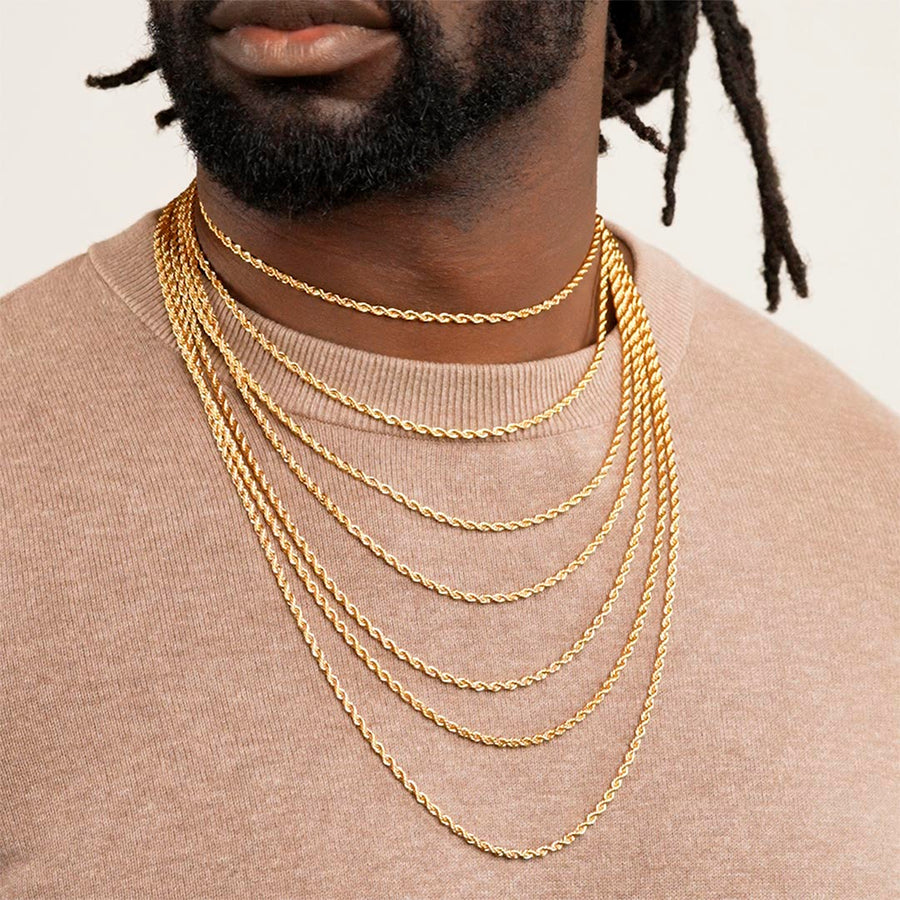 18K Solid Gold Rope Chain