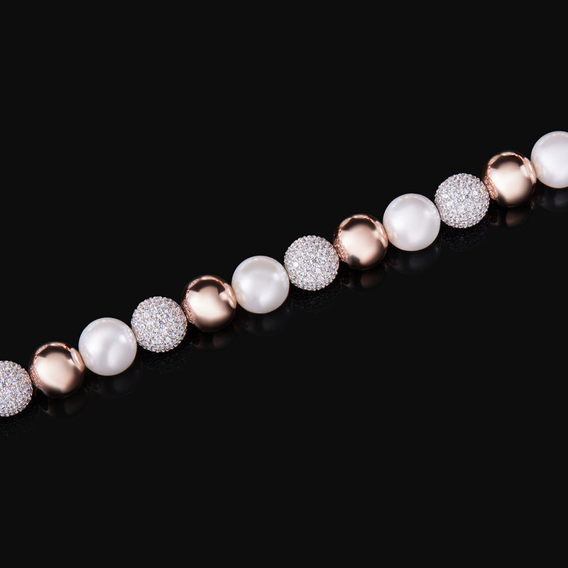 TROVE Pearl Bracelet in 925 Sterling Silver-8" - APORRO