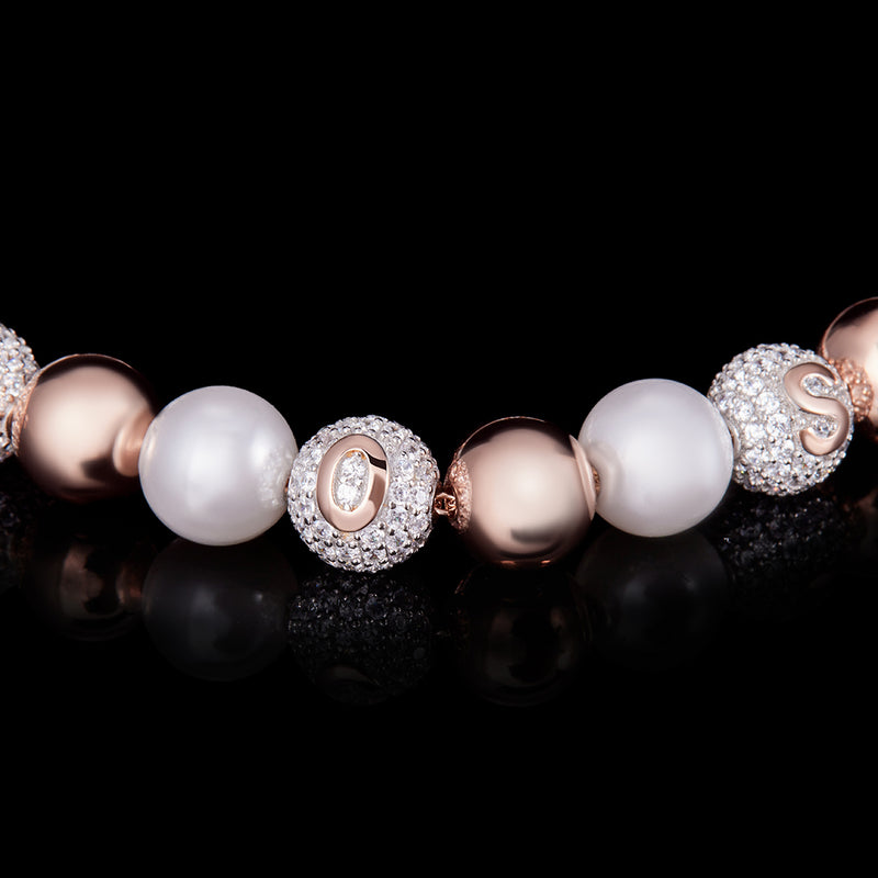 TROVE Pearl Bracelet in 14K Rose Solid Gold (Pre-Order) - APORRO