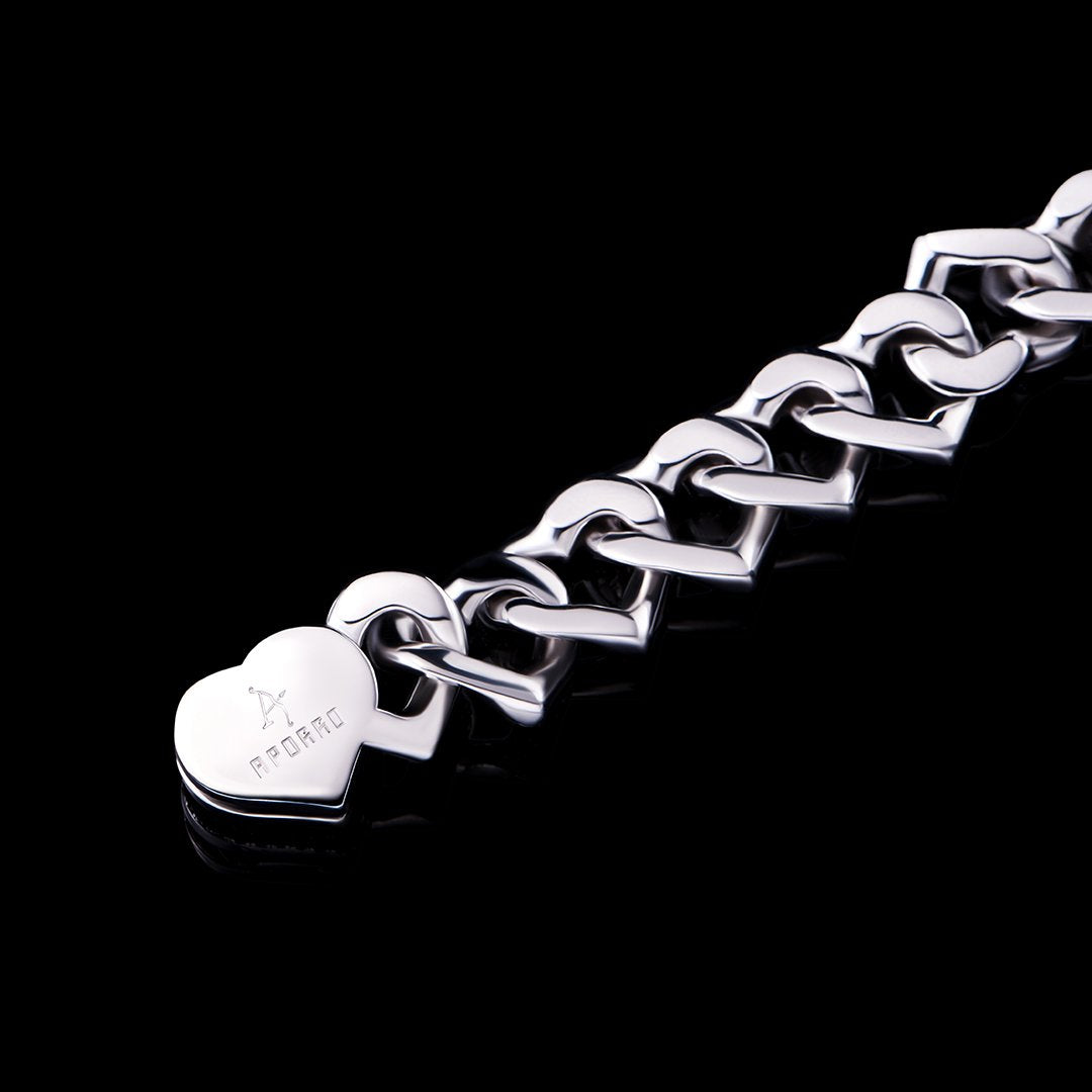 Pulsera de enlace de forma de corazón de 15 mm L'Amour