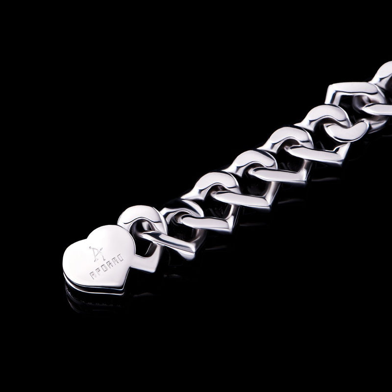 8'' L'amour Heart-Shape Link Bracelet - APORRO