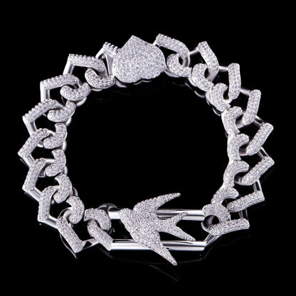 Bracelet de liaison en forme de cœur de 15 mm