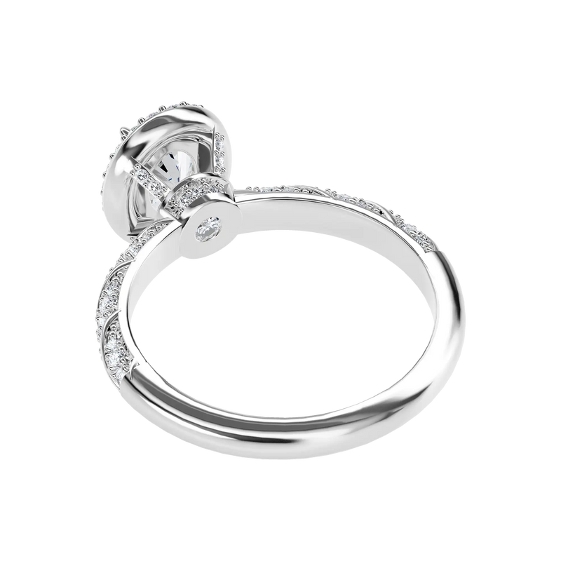 Oval Cut Halo Diamond Rope Engagement ring - APORRO
