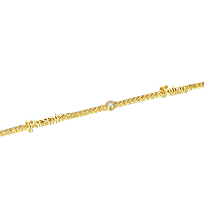 Bracelet personnalisé avec nom ancien anglais, 5 mm