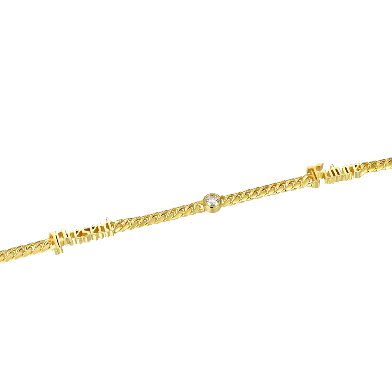 5mm Custom Old English Name Bracelet