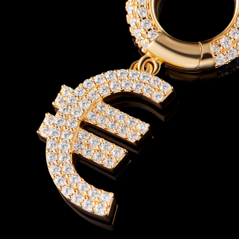 Iced EUR € Sign Earrings-Pair - APORRO