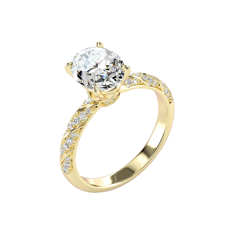 Ovaler Diamant-Seil-Verlobungsring - APORRO