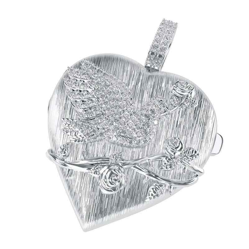 Custom Flip Heart Shaped  Pendant