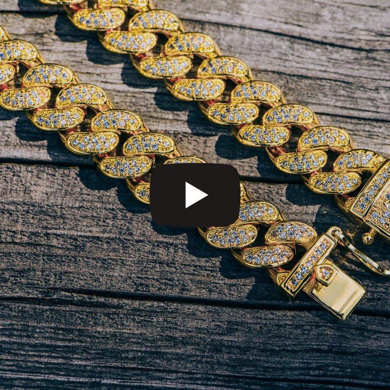 19mm 14K Gold Iced Cuban Chain Choker - APORRO