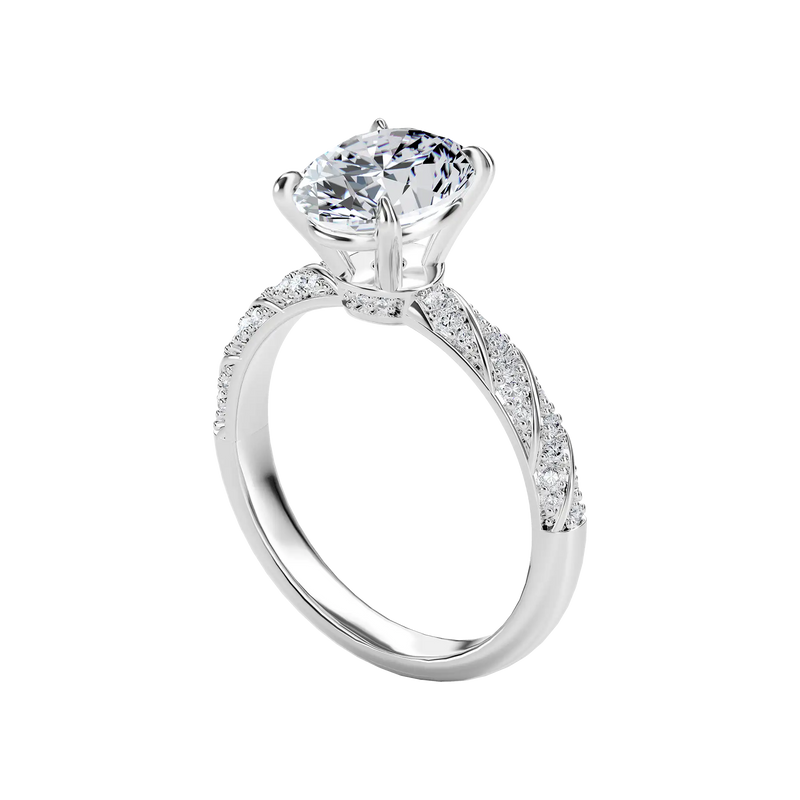Ovaler Diamant-Seil-Verlobungsring - APORRO