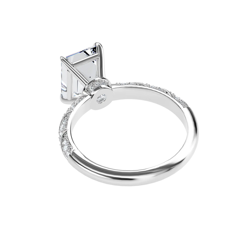 Verlobungsring mit Diamantseil im Smaragdschliff - APORRO