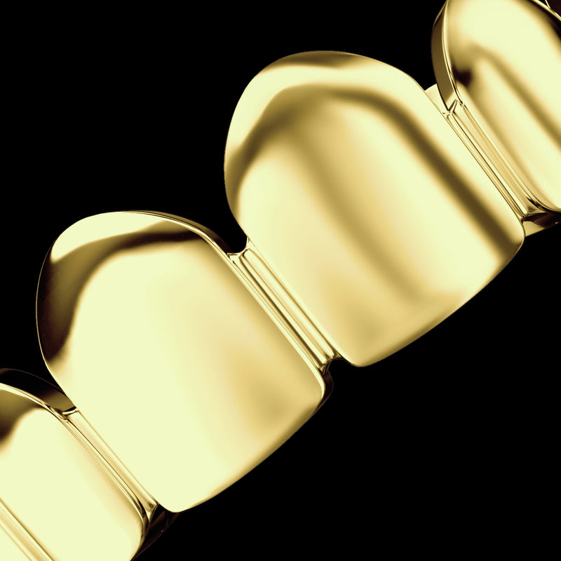 Vorgefertigte The Classic Gold Grillz - Silberne Grillz-Zähne für Männer und Frauen - APORRO