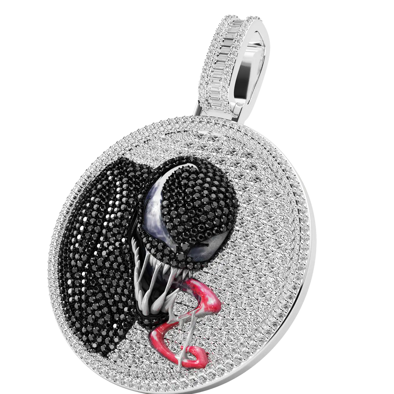 White Gold Moissanite Enamel Custom Pendant APORRO Hip Hop