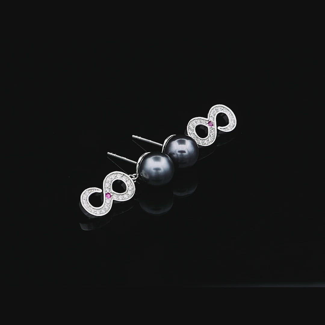 Infinity Pearl Drop -Ohrring