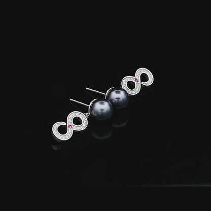 Infinity Pearl Drop Earring