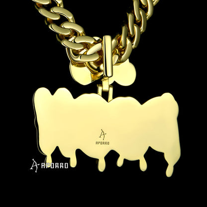 APORRO Premium Drip Name Necklace Custom Design Deposit