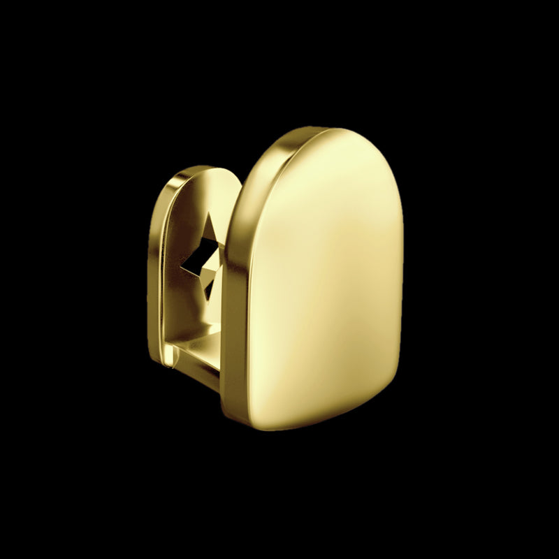 Grillz clásico dorado prefabricado de una sola tapa - Tapa de dientes de oro blanco y Grillz - APORRO