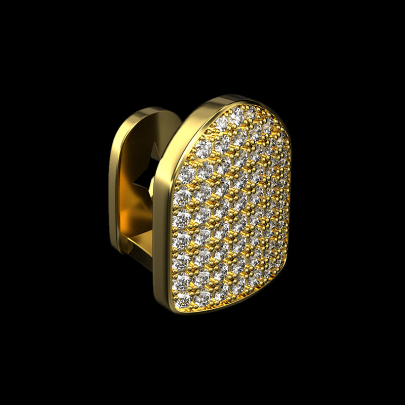 Casquette simple préfabriquée en diamant Out Gold Grillz - Gold Tooth Cap & Grillz - APORRO