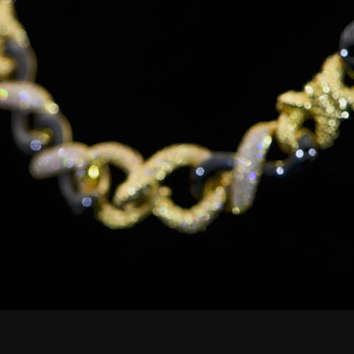 Infinity Two-tone Snake Clasp Chain - 12mm