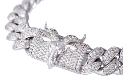 12 mm G.O.A.T Pulsera de eslabones cubanos con cierre de caja