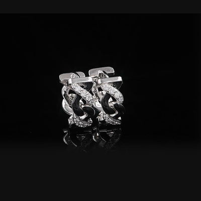S925 Infinity Two-tone Hoop Earring