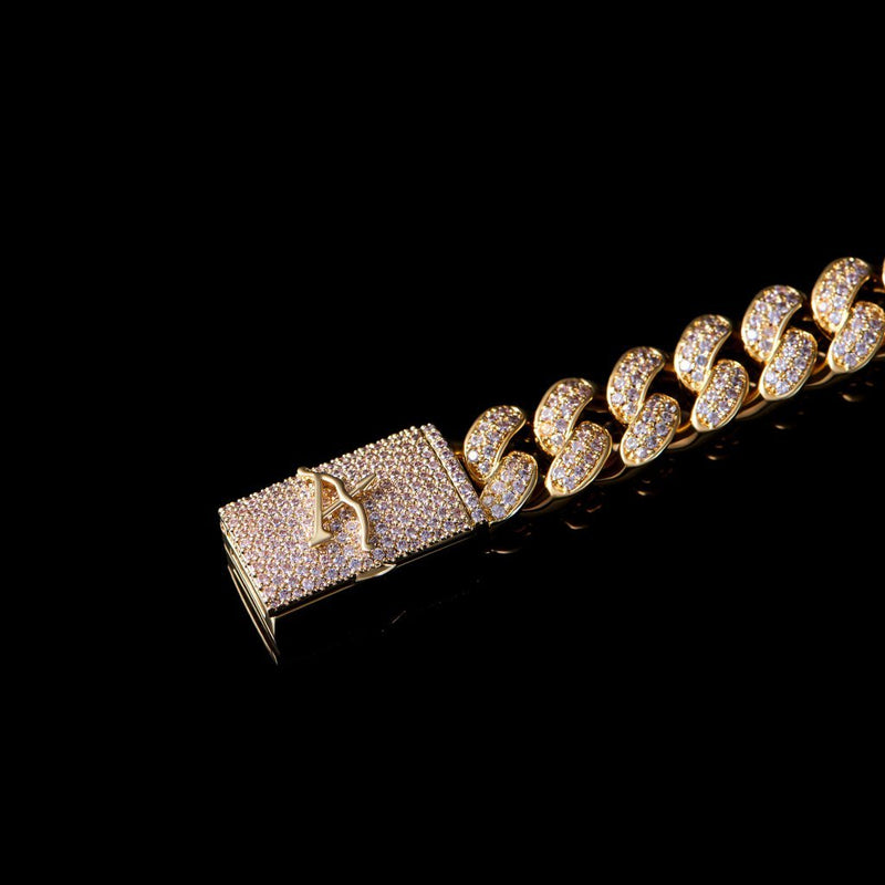 12mm A® Box Clasp Cuban Link Bracelet- 7" - APORRO