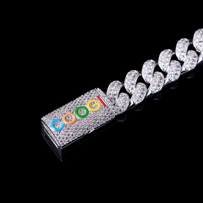 APORRO X COOGI 12mm White Gold “BASIC” Cuban Bracelet - APORRO