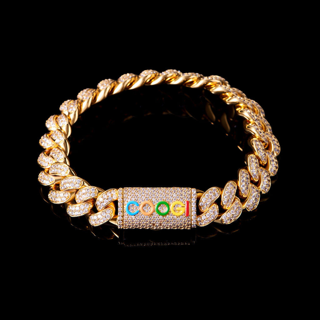 APORRO X COOGI 12mm 18K Gold “” Cuban Bracelet